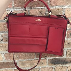 Kate Spade Saturday Inside Out Satchel Purse Red